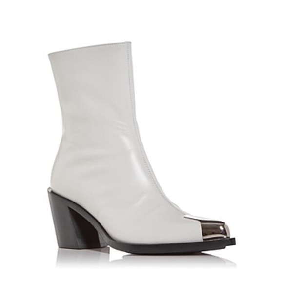 Alexander McQueen Shoes - 🗽Alexander McQUEEN  High Block Heel Booties New Ivory Silver EUR 36.5 US 6.5